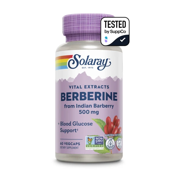Solaray Berberine 500mg vital extracts bottle