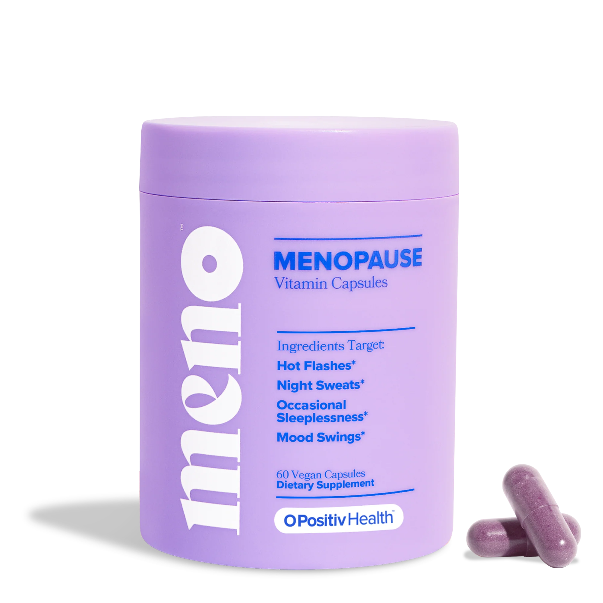 O Positiv MENO Menopause Vitamin Capsules bottle